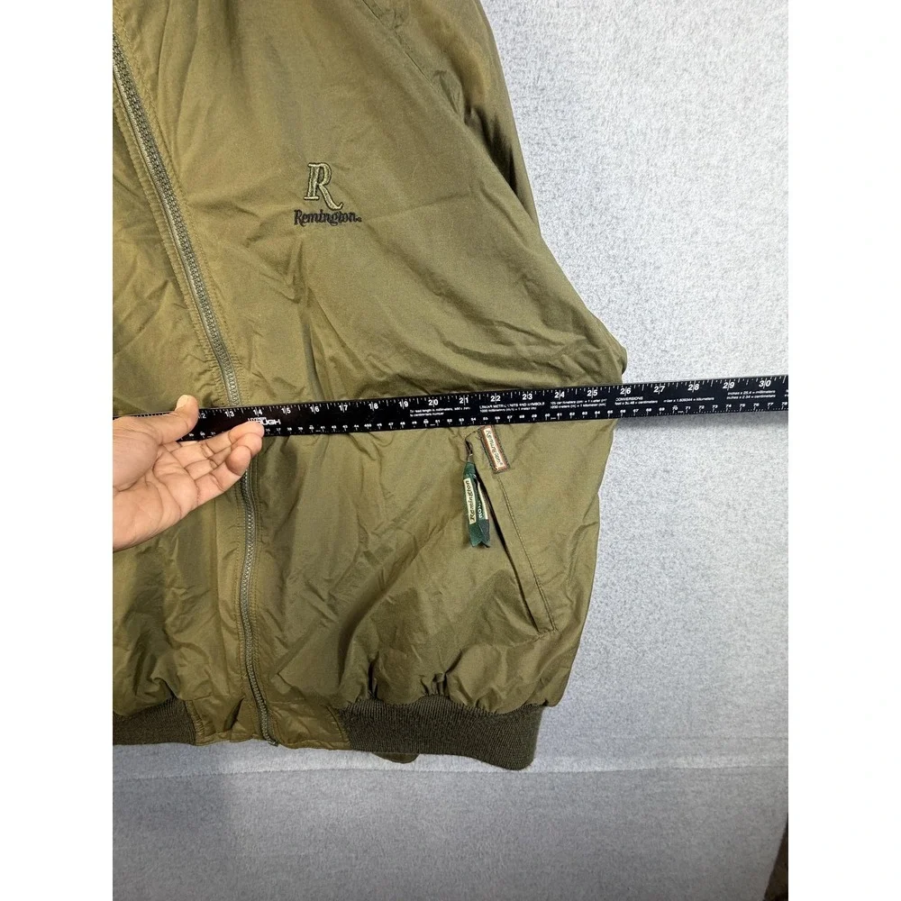 Remington Jacket Mens 2XL Green Nylon Bomber Outdoor Hunting Lined Zip Pockets